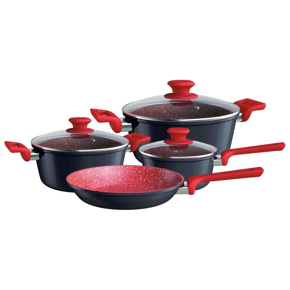 Conjunto de Panelas ColorStone 4 Peças Titânio - Euro Home