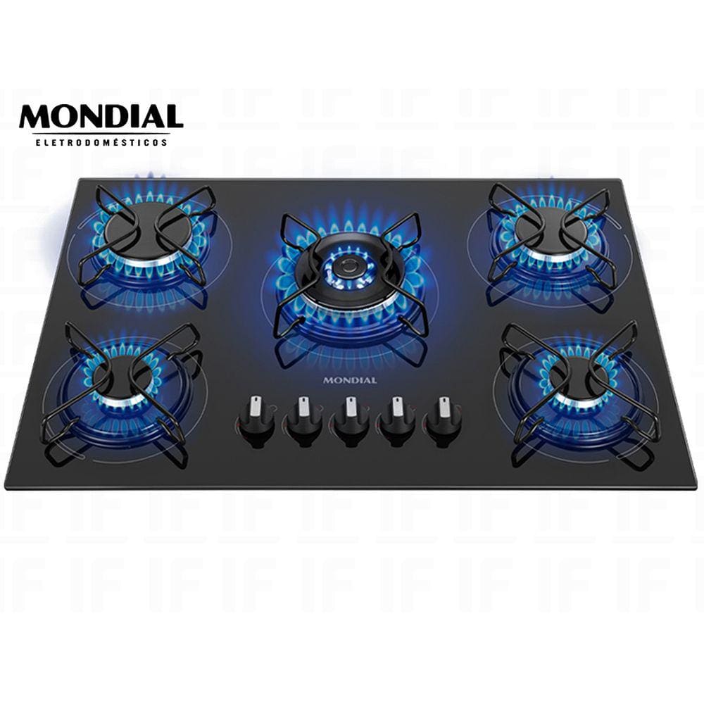 Fogao mesa cooktop 5 bocas aco inox Extra