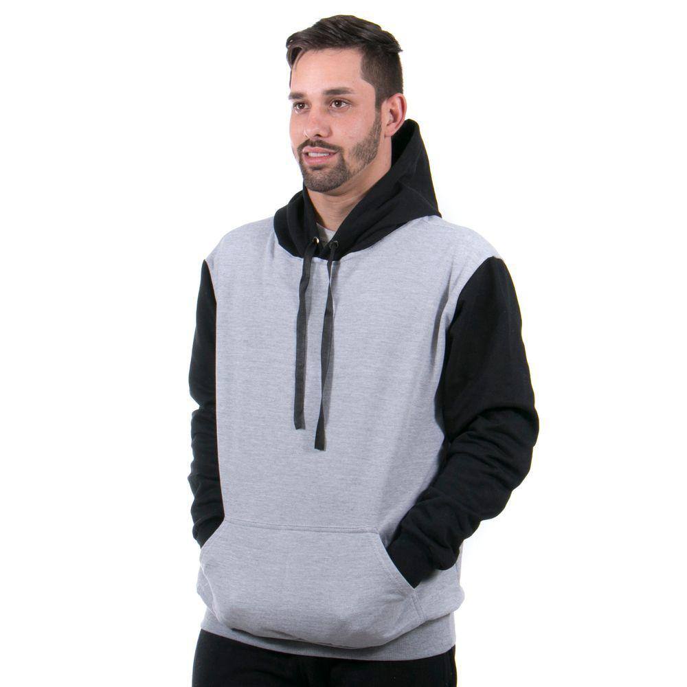 hanes gray zip up moletom com capuz