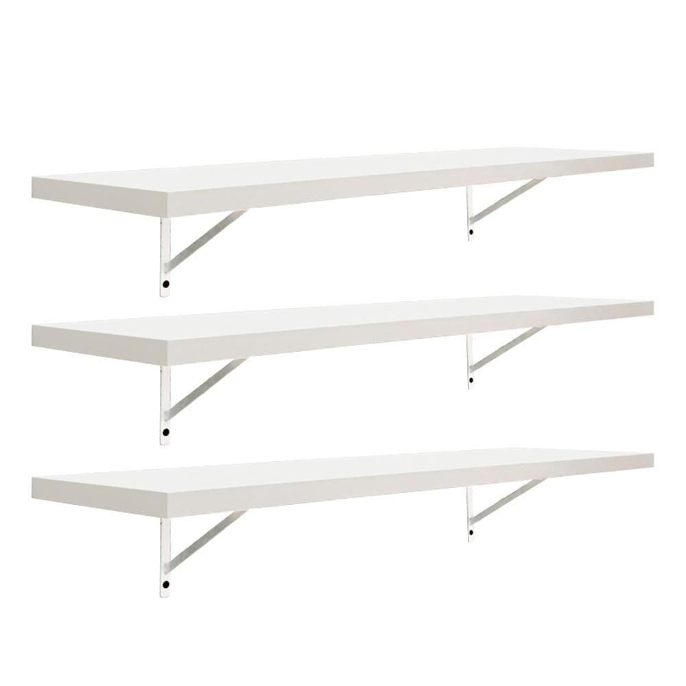 Kit 3 Prateleiras 70 x 20cm Branco Espessura 25mm