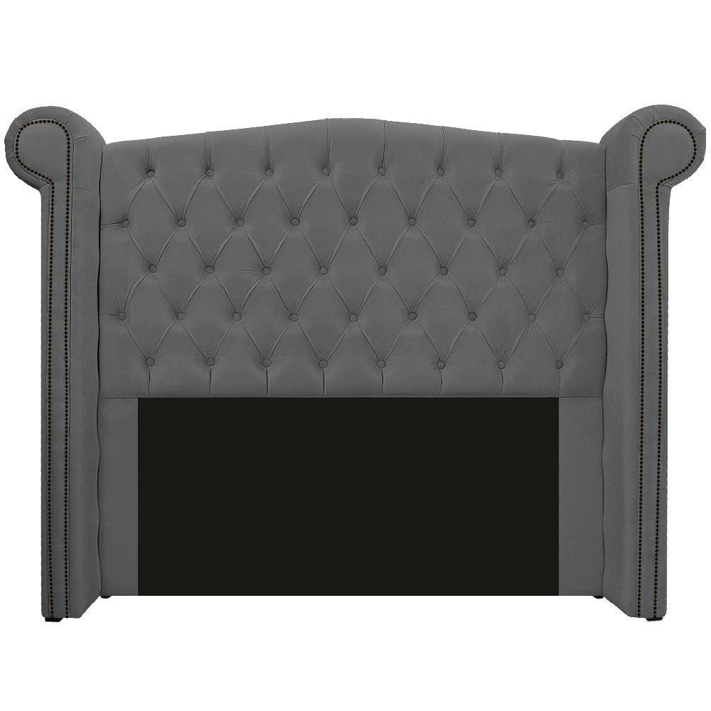 Cabeceira Veneza 195 Cm King Size Suede Cinza