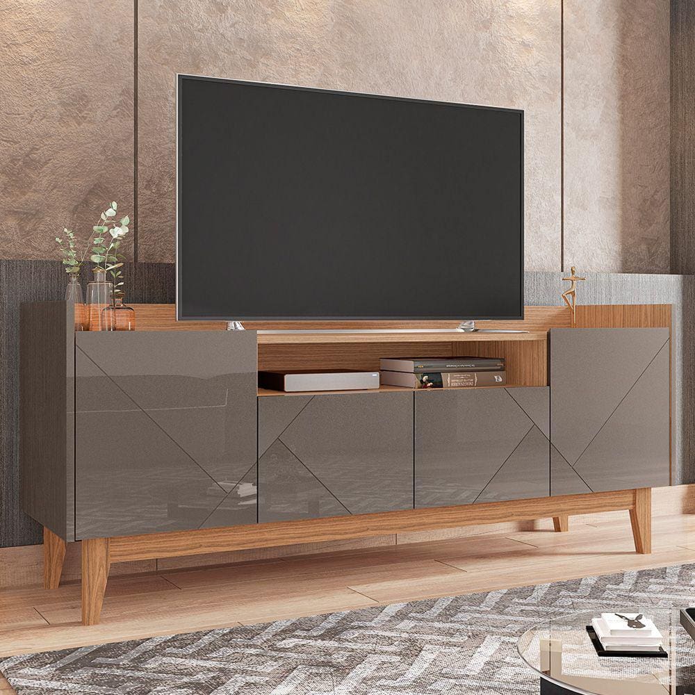 Rack Sala Adria para TV até 60 Polegadas c/ Pés de Madeira