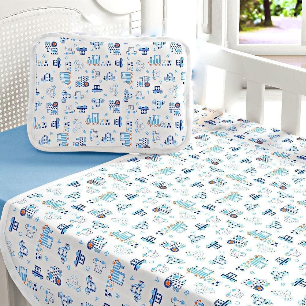 Lençol Para Berço Padrão Americano Com Elastico 3 Pçs Menino 100% Algodão Malha Estampada