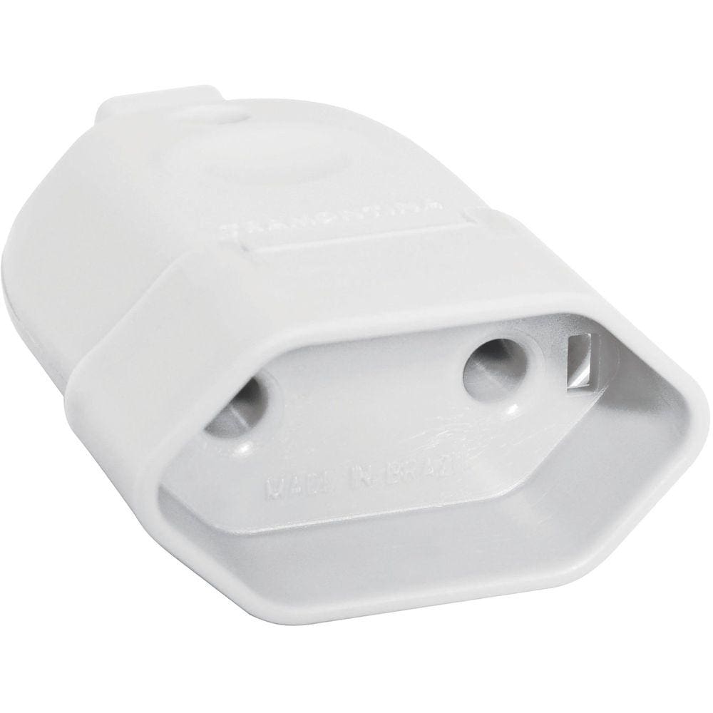 Plugue fêmea 2P 10A 250V~ cor branco Tramontina