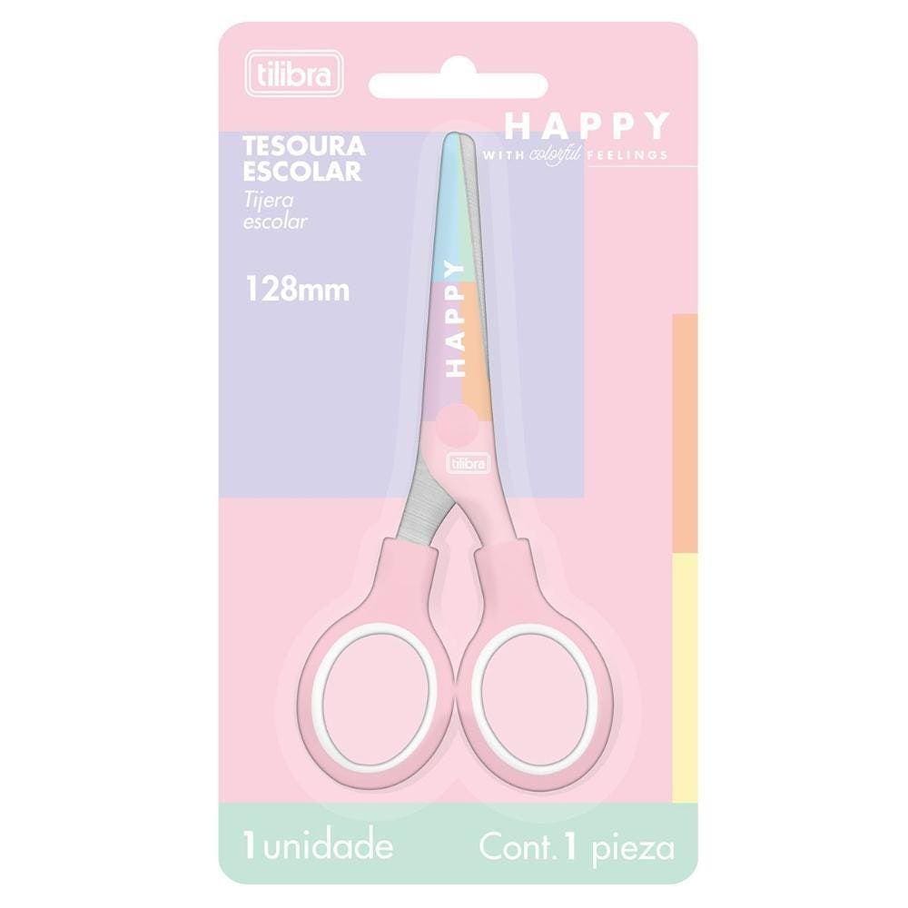 Tesoura Escolar 12,8Cm Tilibra Happy