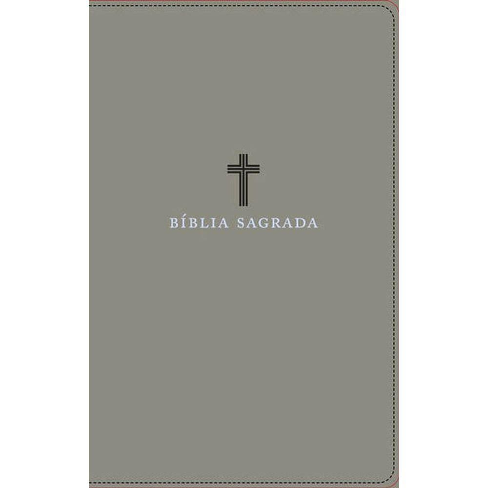 Bíblia Sagrada Acf, Couro Soft, Cinza, Letra Grande, Leitura Perfeita