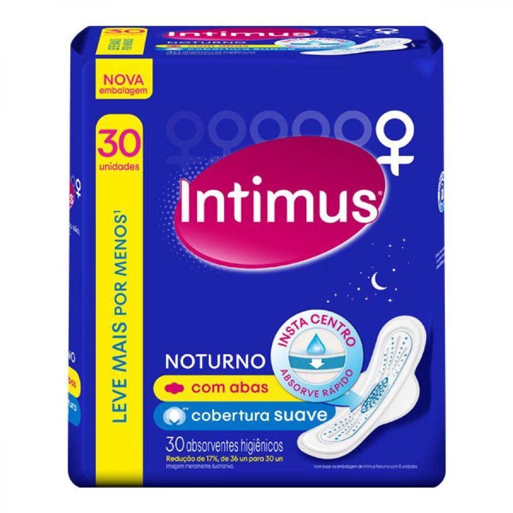 Absorvente Intimus Noturno Suave C/Abas C/30 Un