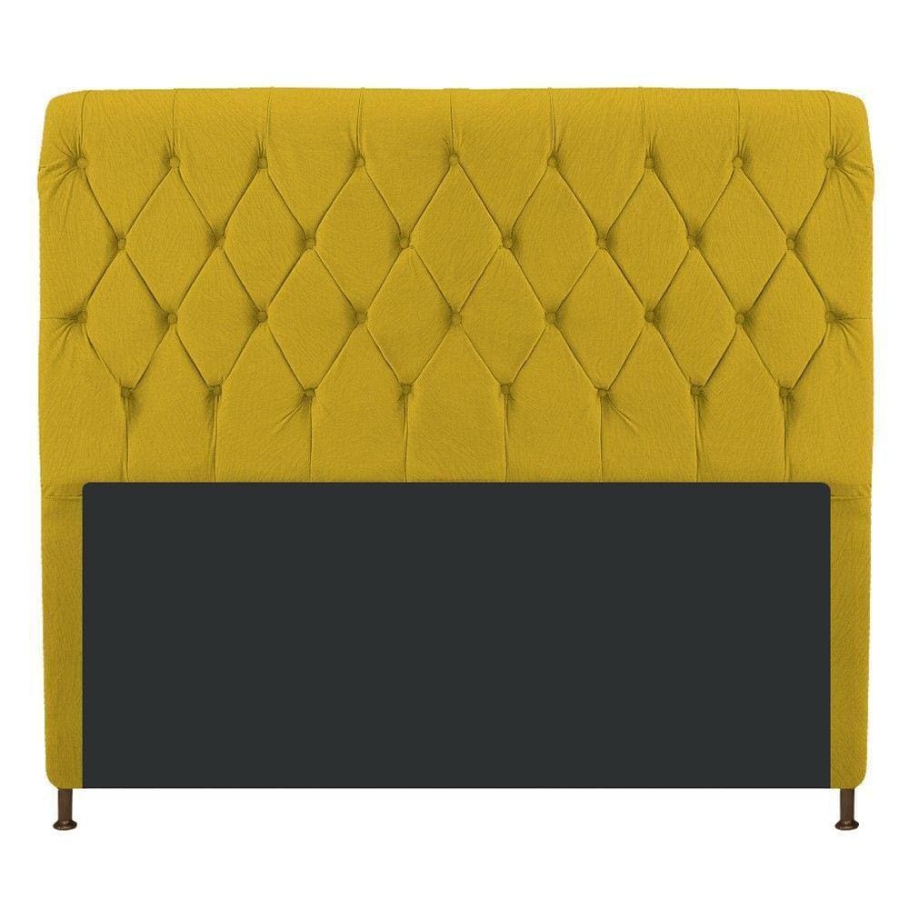 Cabeceira Cristal 195Cm King Size Com Capitonê Suede Amarelo