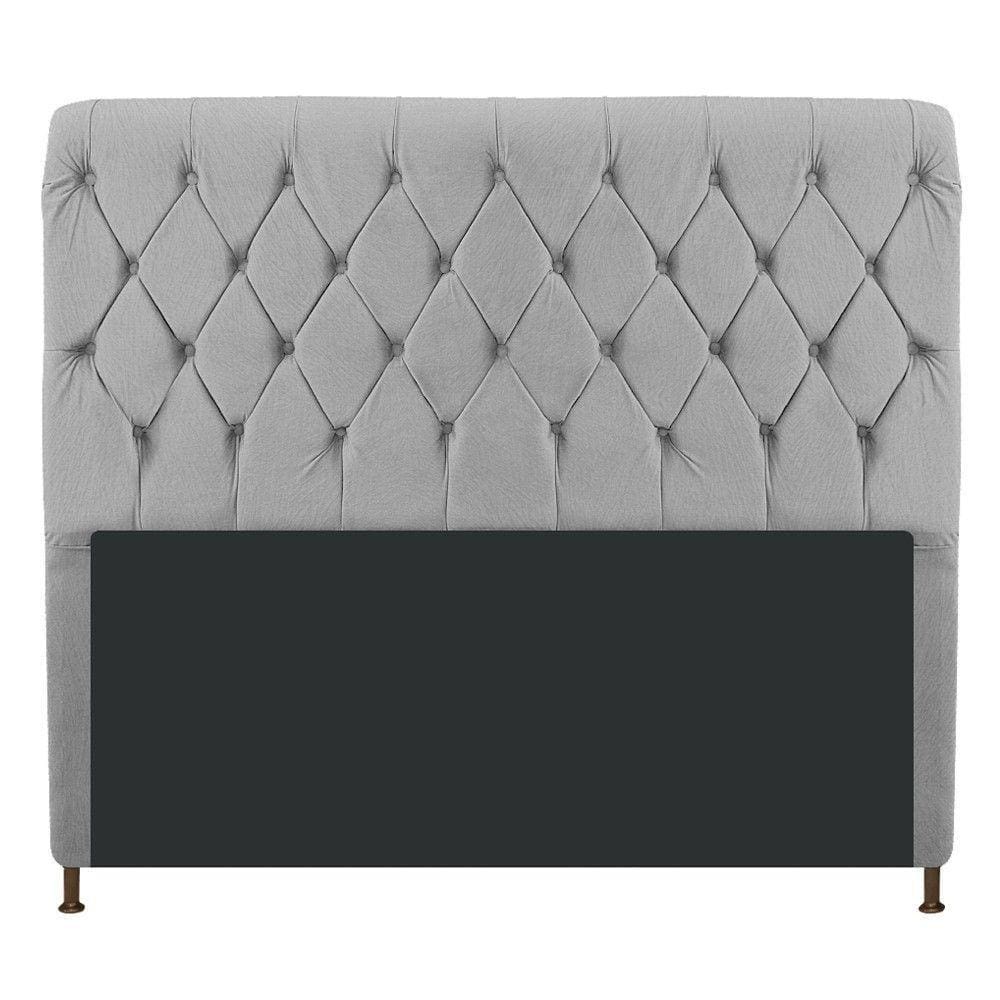 Cabeceira Cristal 195 Cm King Size Com Capitonê Suede Cinza
