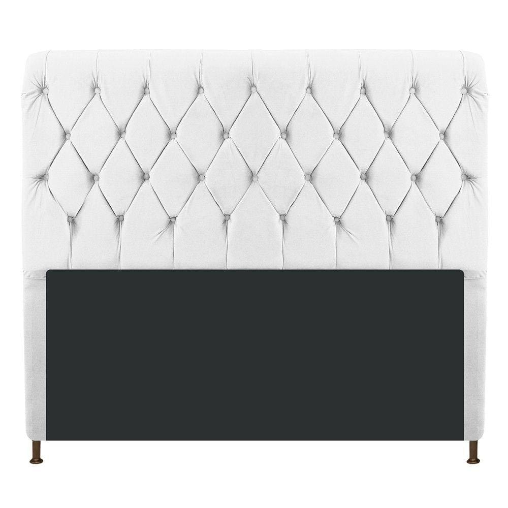 Cabeceira Cristal 195 Cm King Size Com Capitonê Suede Branco