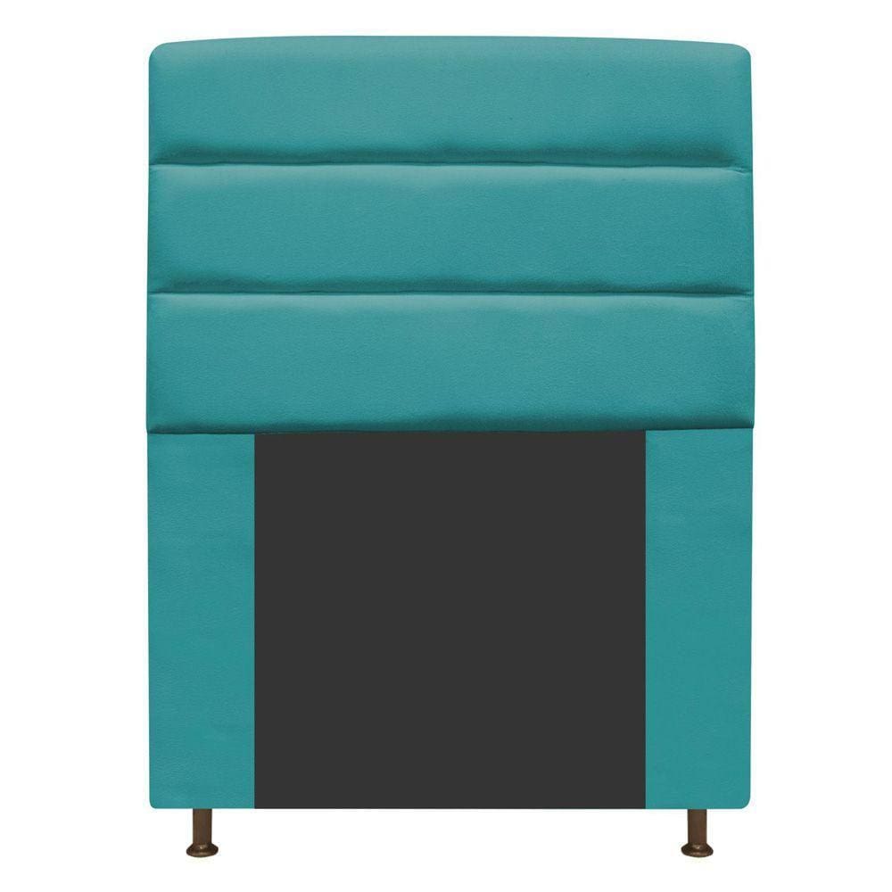 Cabeceira Turim 90 Cm Solteiro Suede Azul Turquesa