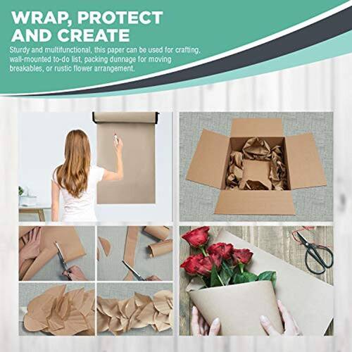 Kraft Brown Wrapping Paper Roll 18" x 1.200" (100 pés) – Construção