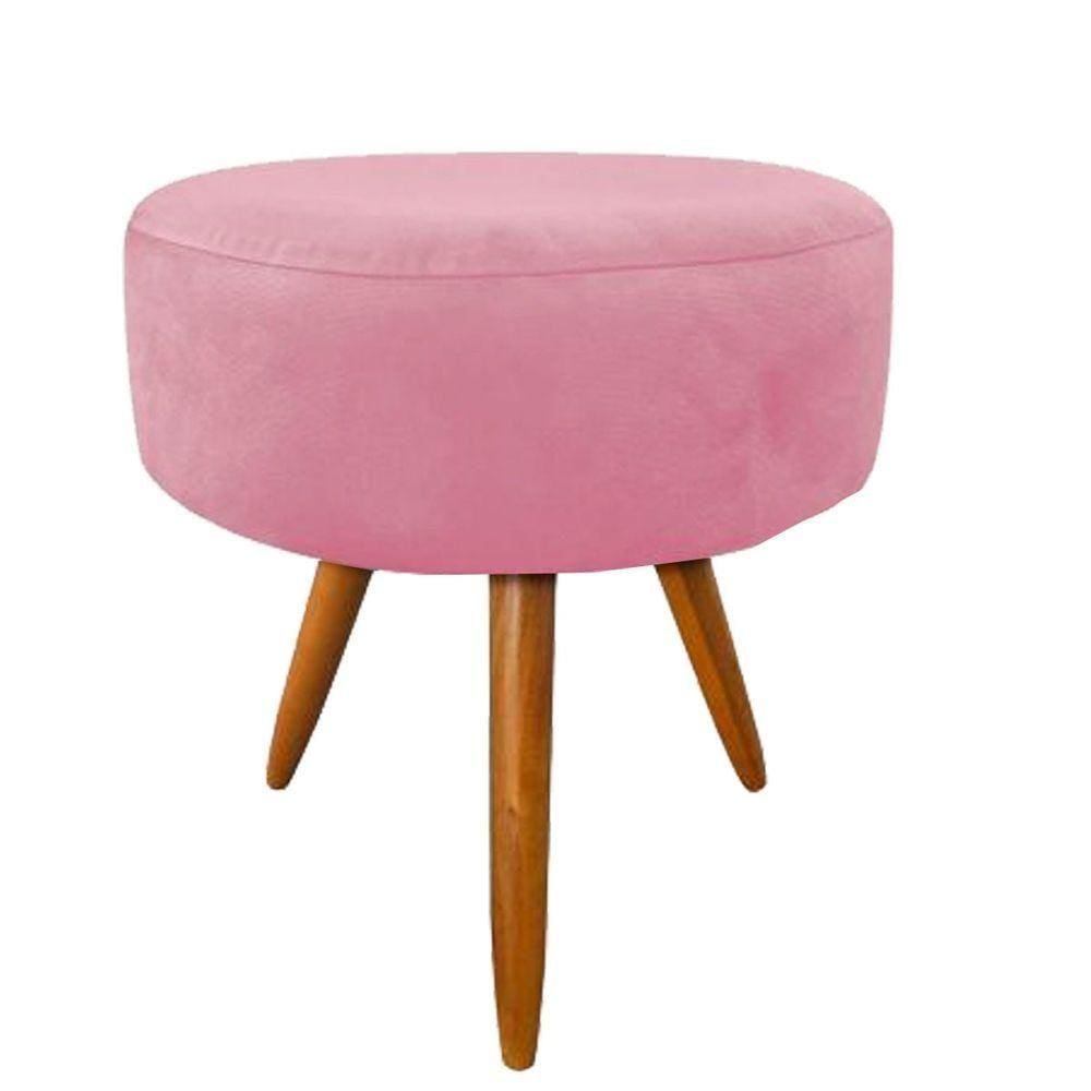 Puff e Banqueta Make Penteadeira Camarim Suede Rosê