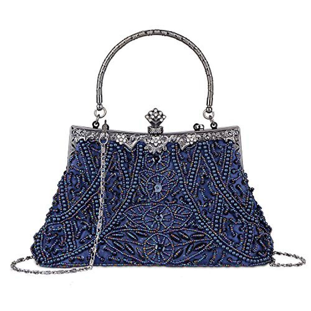 blue beaded bolsa