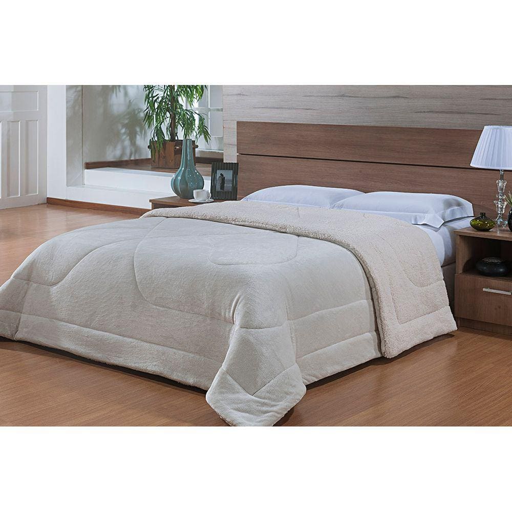 Edredom - King Size - Dupla Face - Capetown - Sherpa - Marfim - Niazitex
