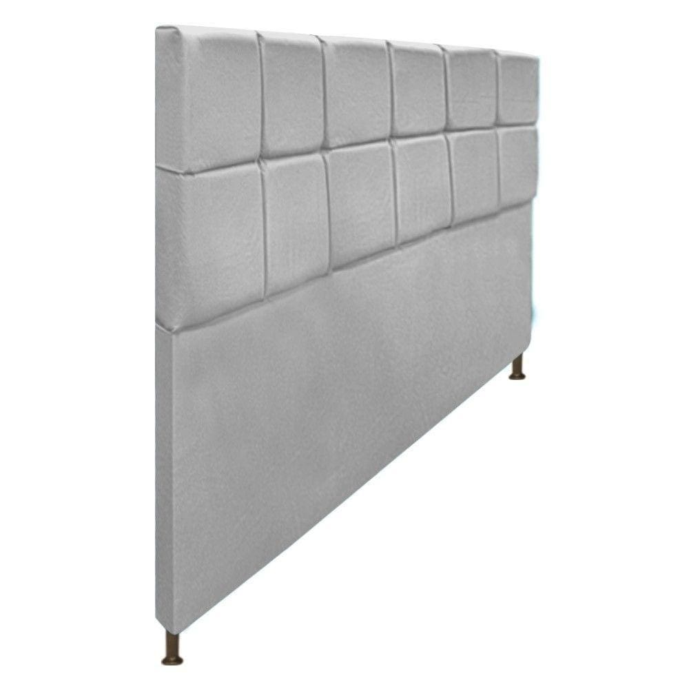 Cabeceira Damares 195 Cm King Size Com Botonê Suede Cinza