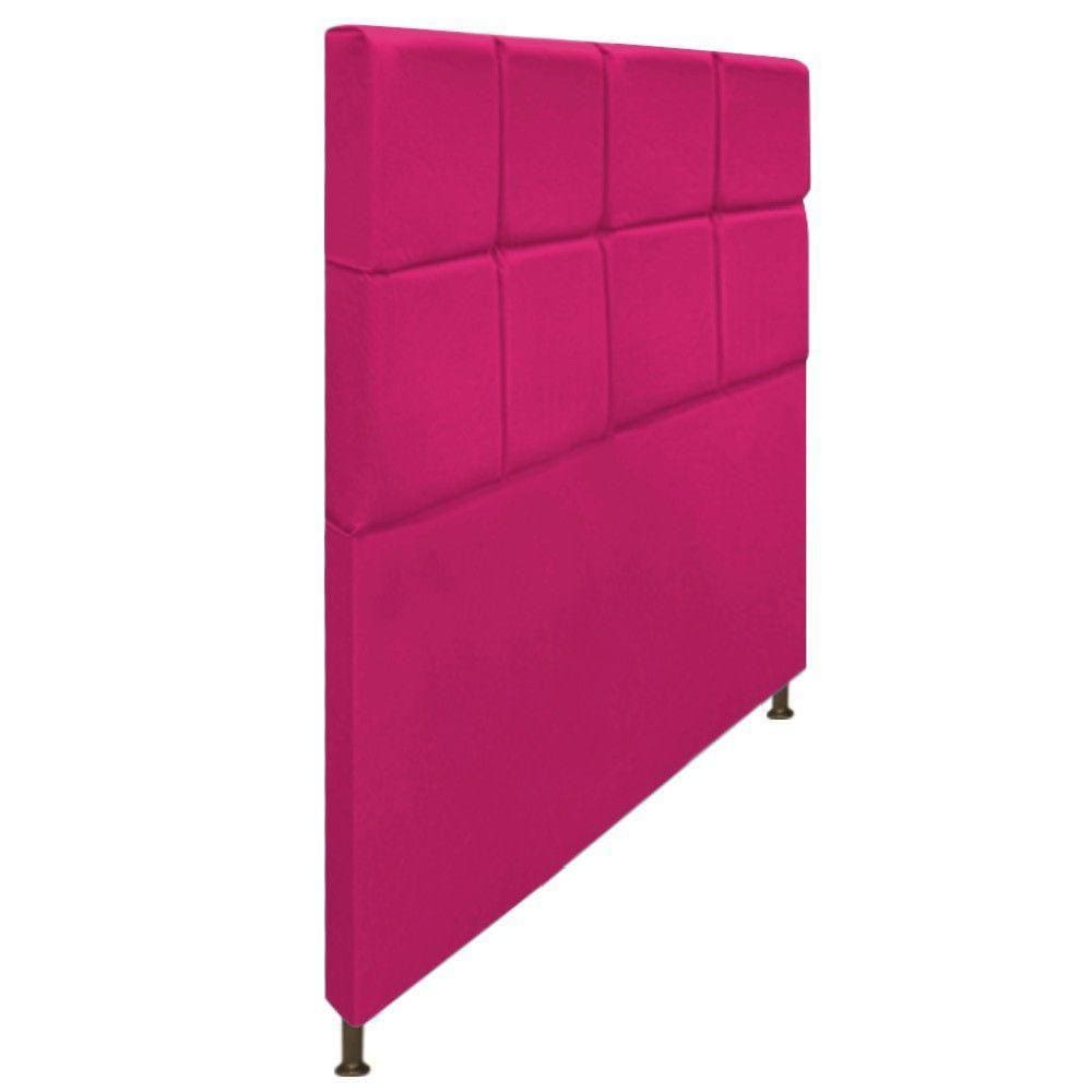 Cabeceira Damares 140 Cm Casal Com Botonê Suede Pink