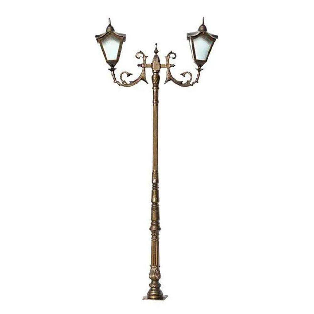 Poste Colonial Bari Para Jardim Alumínio 02 Luminária 2,53M