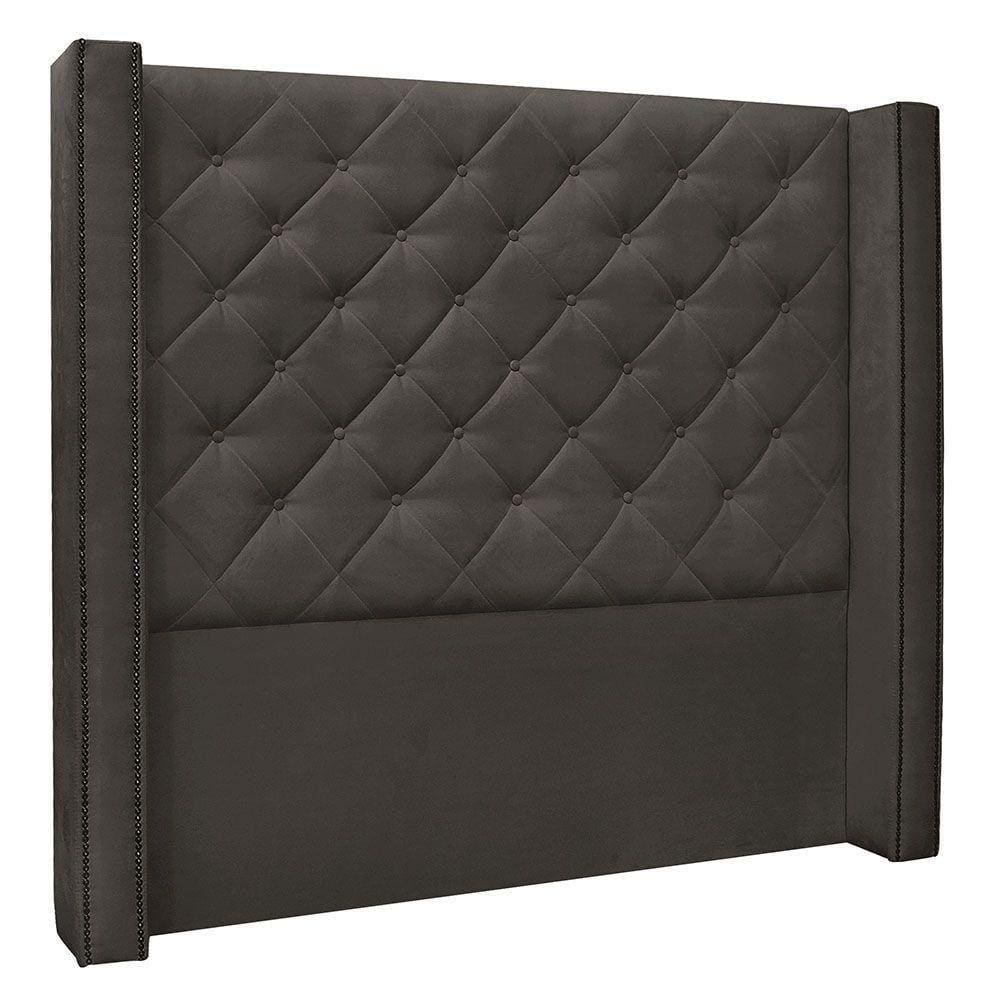 Cabeceira Queen 1,60m Vicenza Suede Cinza