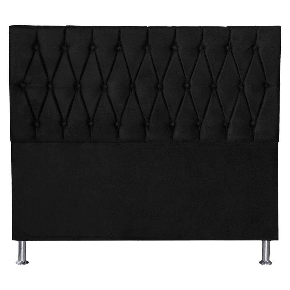 Cabeceira Queen 1,60m Paris Suede Preto