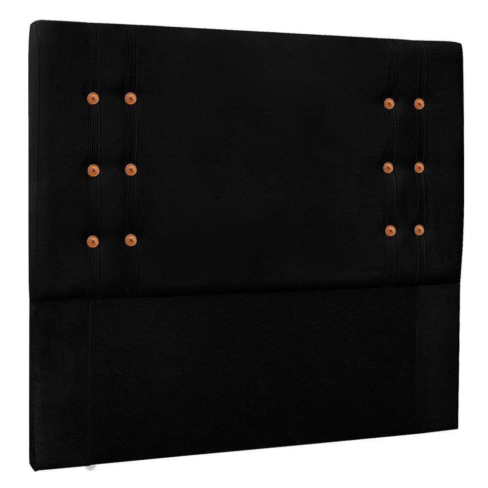 Cabeceira Queen 1,60m Genova Suede Preto