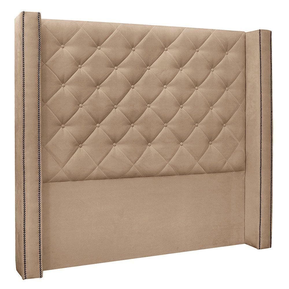 Cabeceira King 1,95m Vicenza Suede Bege