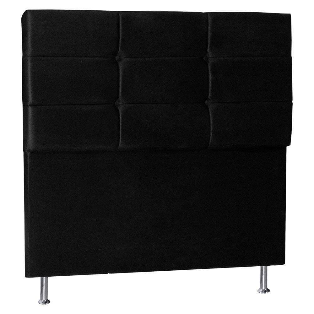 Cabeceira Solteiro 0,90m Tóquio Suede Preto