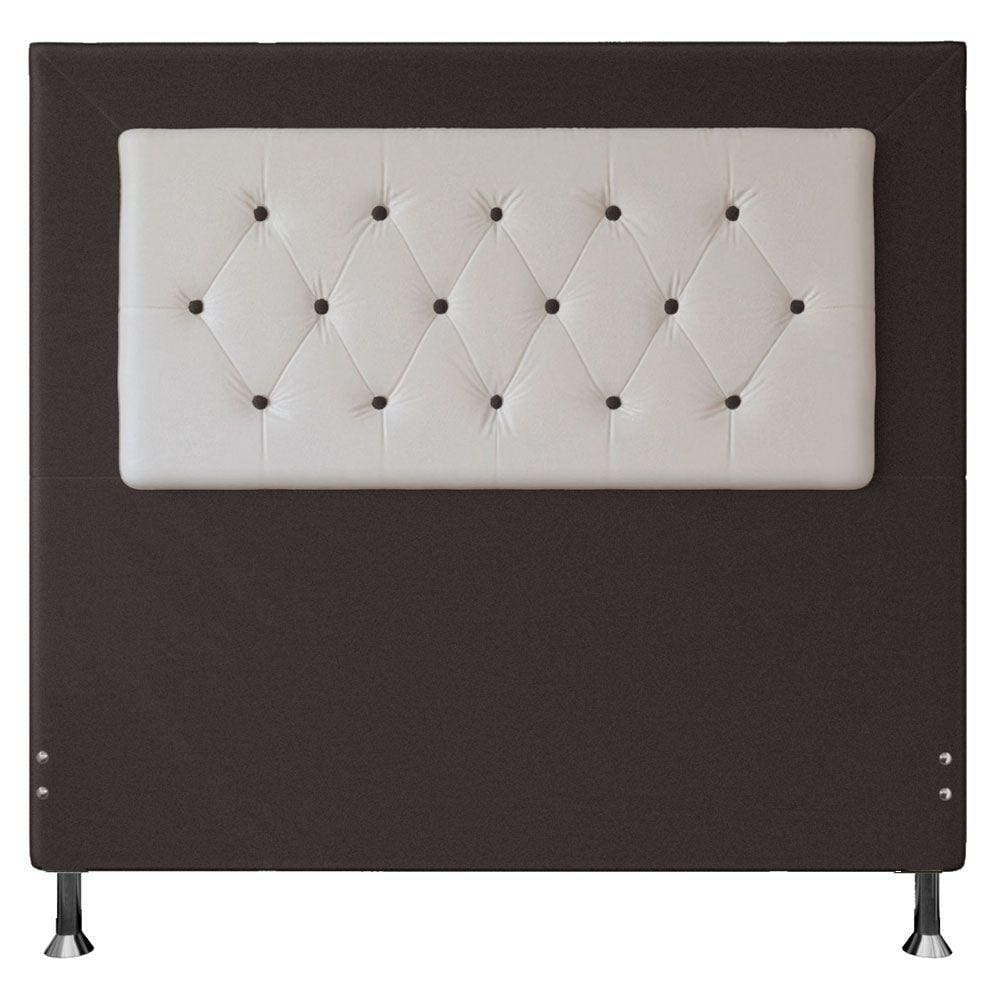 Cabeceira Casal 1,40m Havana Suede Marrom Branco
