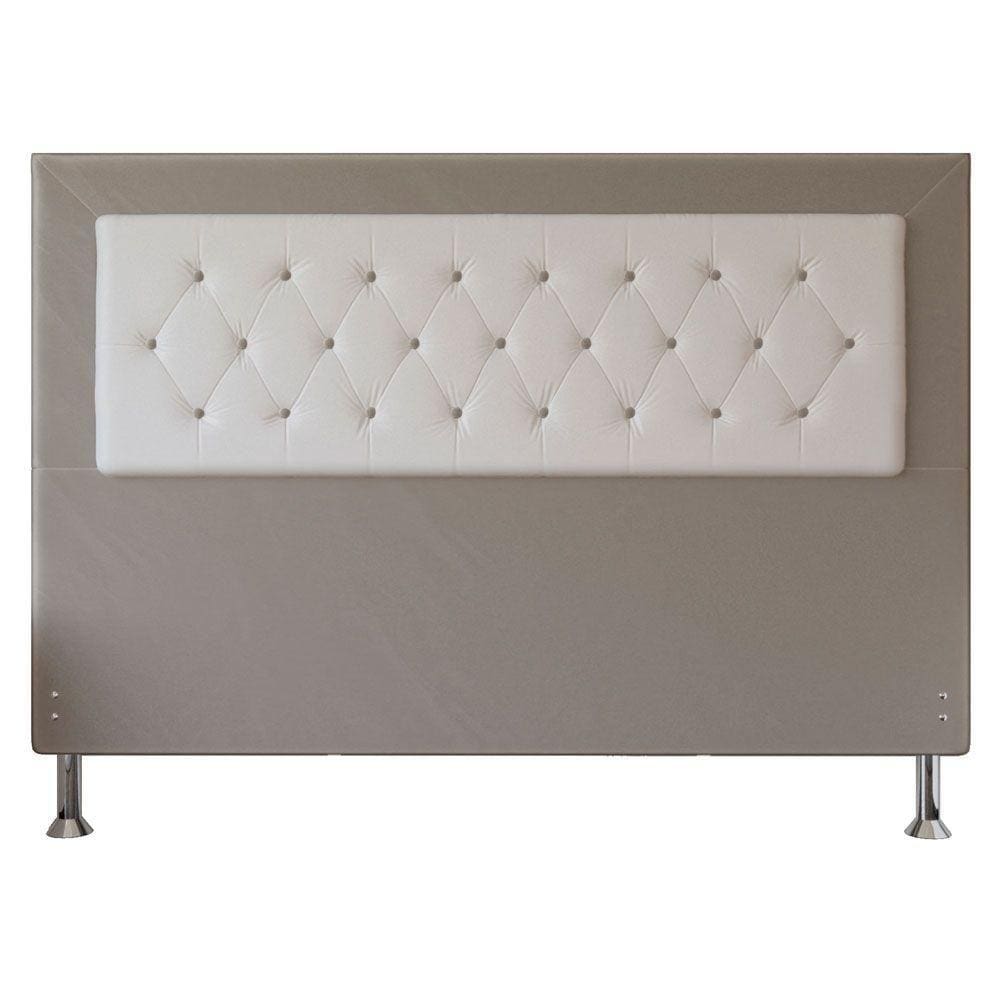 Cabeceira King 1,95m Havana Suede Bege Branco