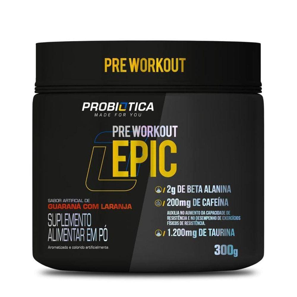 Pré Treino Epic Pote 300G Sabor: Guaraná Com Laranja
