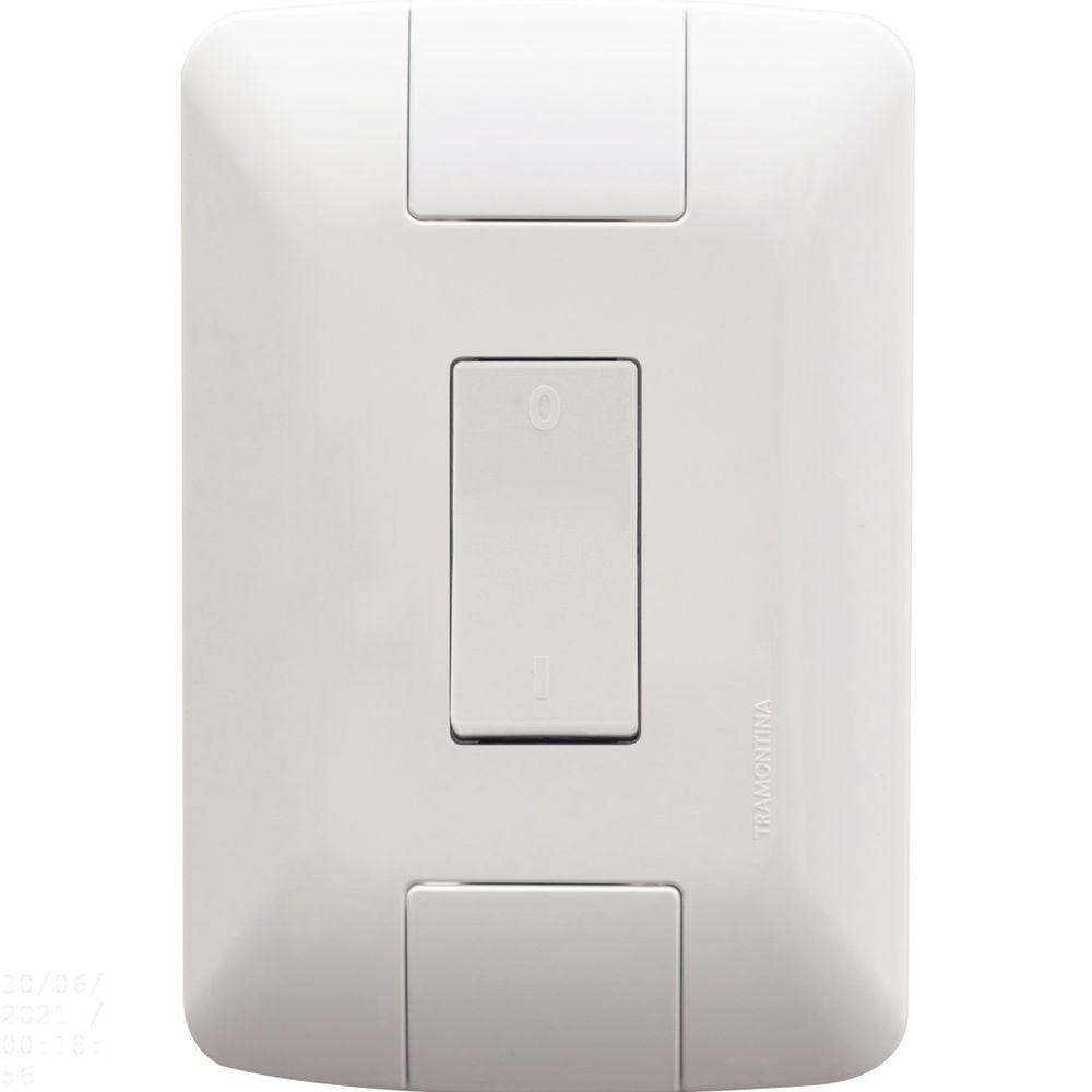 Conjunto 4x2 com 1 Interruptor Bipolar Simples Tramontina Aria 10 A 250 V Branco Tramontina