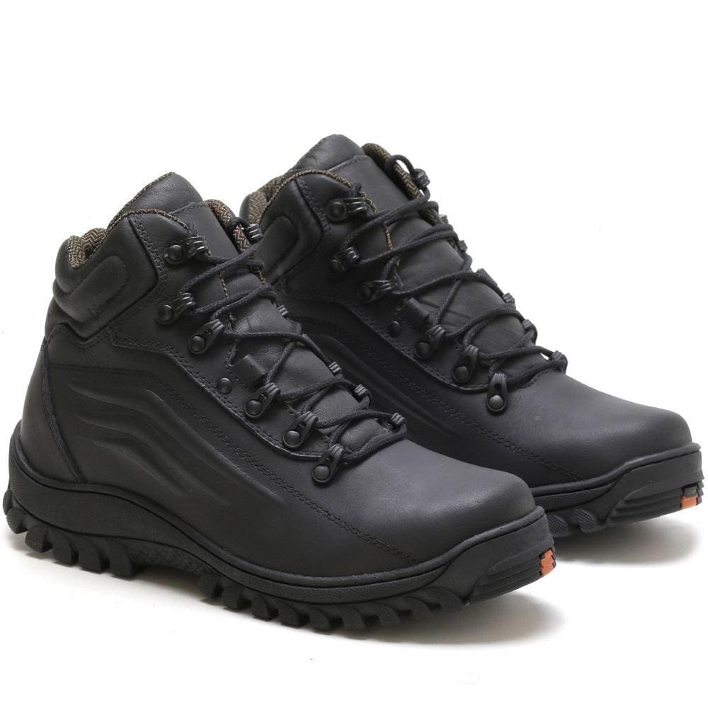 Bota Adventure Masculina Couro Cadarço Reforçado Trekking