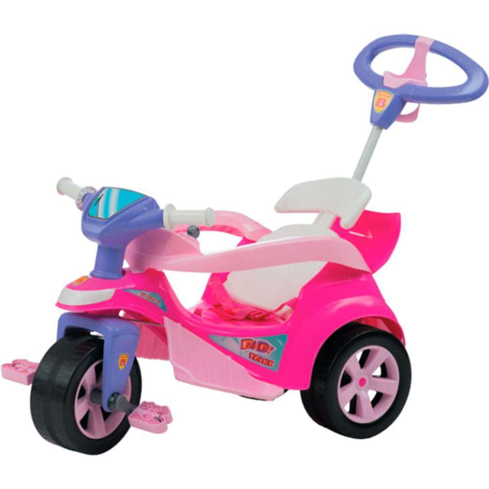 Triciclo Infantil Biemme Baby Trike Evolution - 2 em 1 - Pedal e Passeio com Aro - Rosa