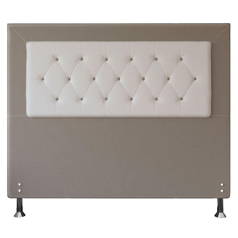 Cabeceira Queen 1,60m Havana Suede Bege Branco