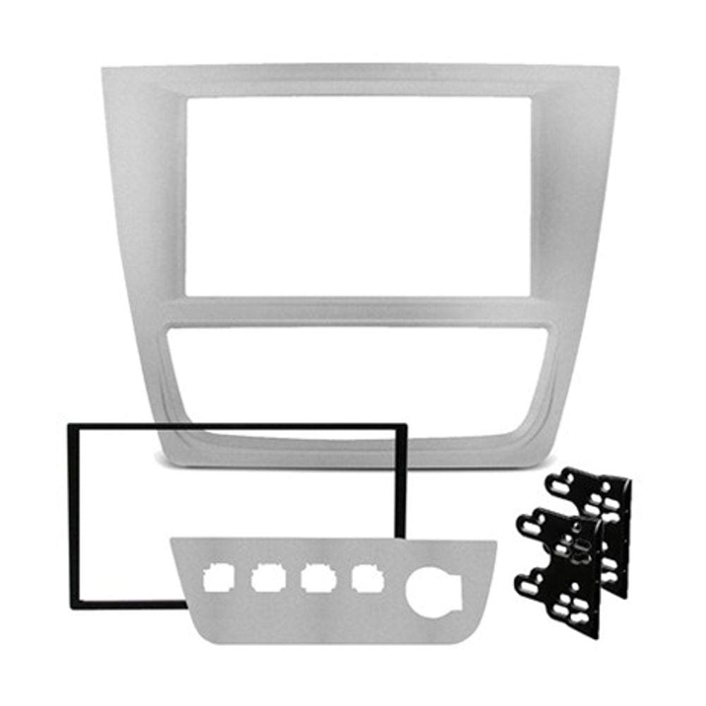 Moldura Expex 2 Din Gol voyage saveiro G6 4 Bot Prata Exp406
