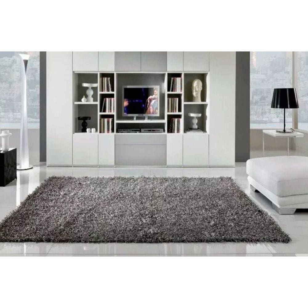 Tapete Sala Shaggy Macio 1,50 X 2,00 M Antiderrapante Flocos