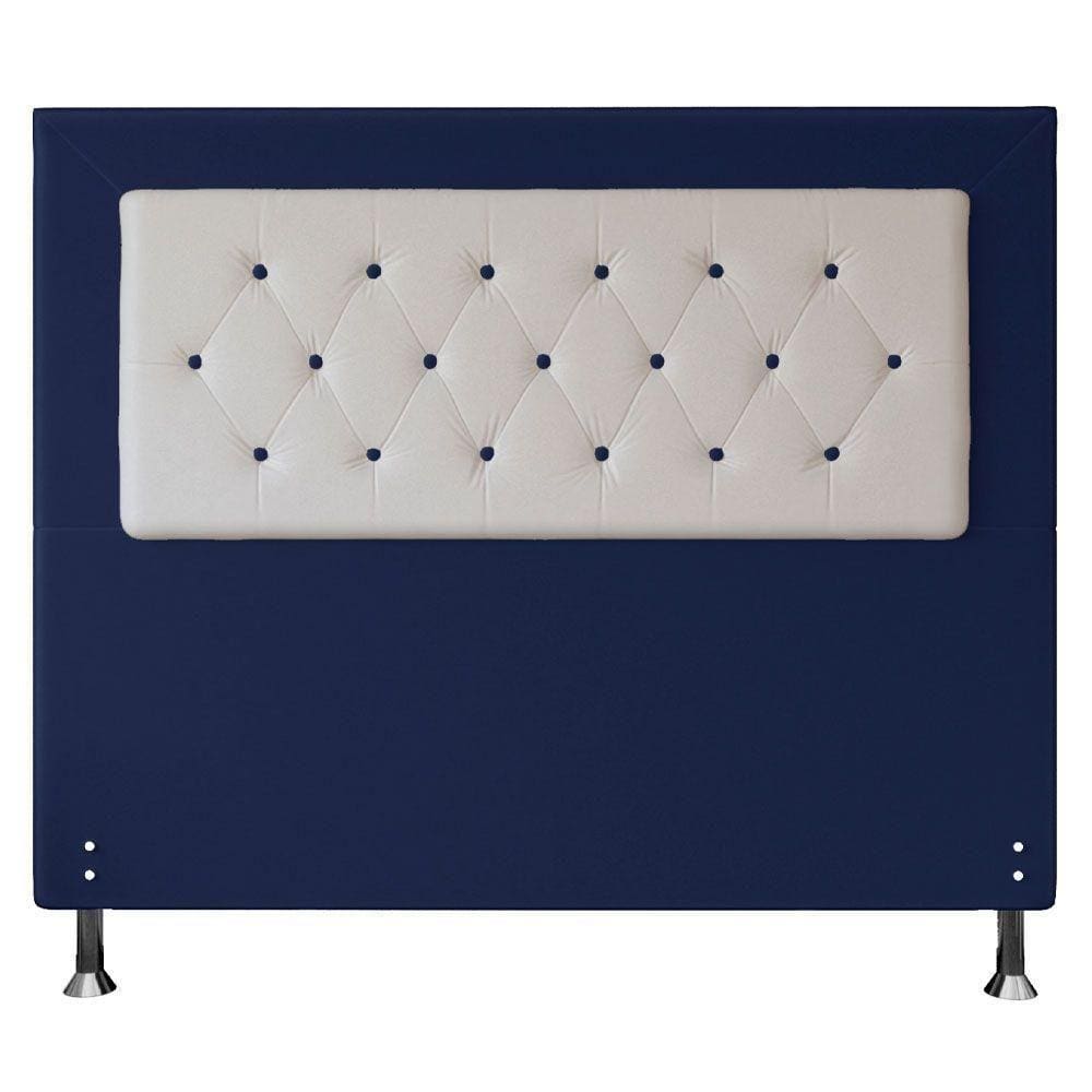 Cabeceira Queen 1,60m Havana Suede Branco Azul