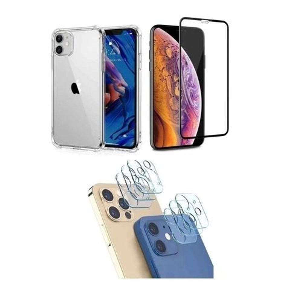 Kit Capa Anti Impacto íPhone 12 Mini + Pelicula 3D + Pelicula de Câmera