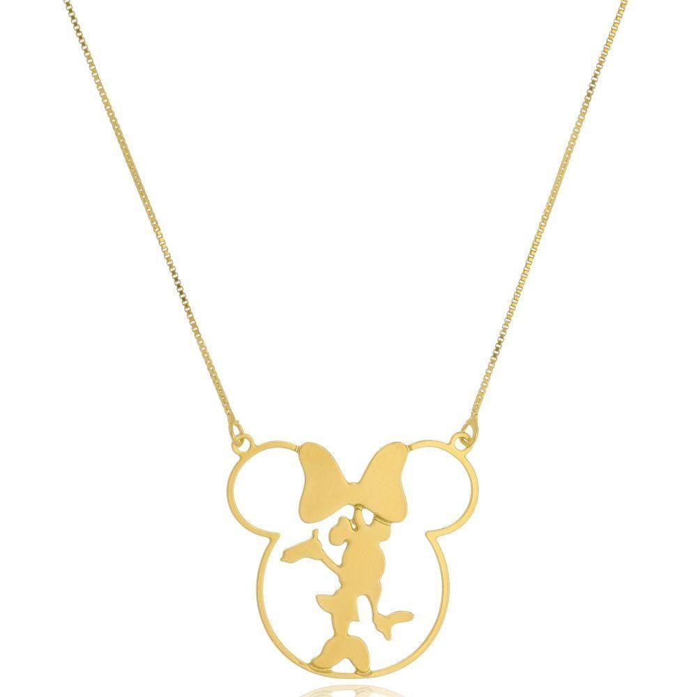 Colar Miney No Meio Folheado Em Ouro 18k