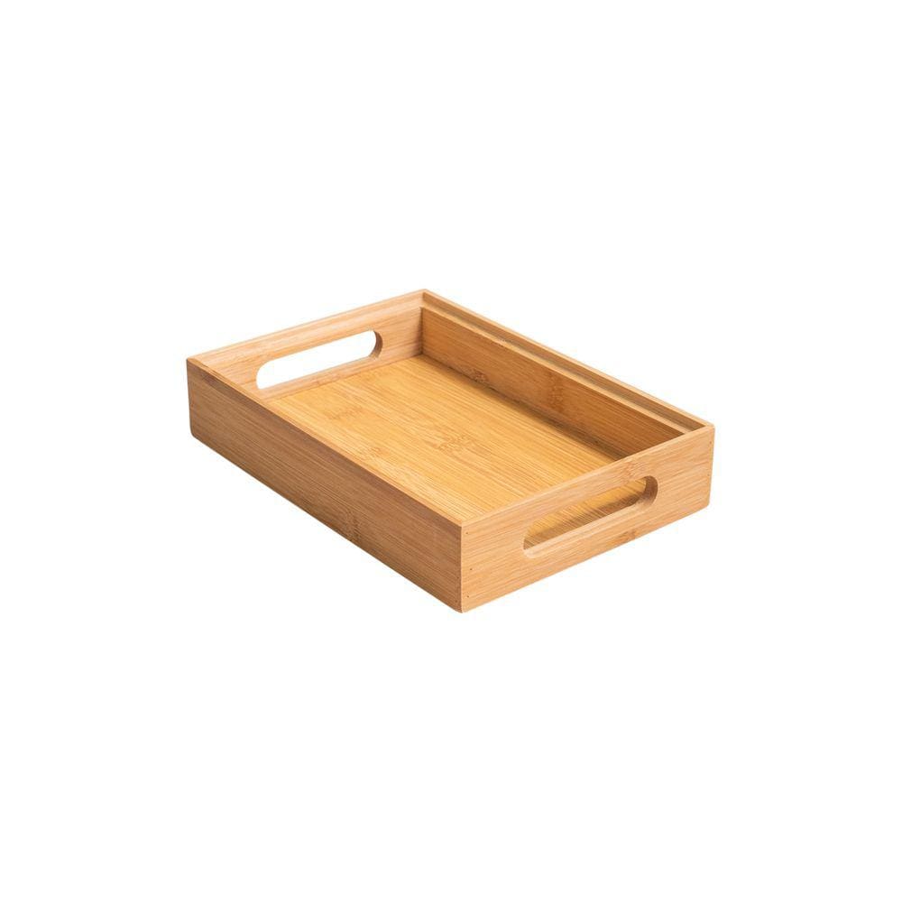 Caixa Vazada De Bambu Empilhável 22X15,1X4,5Cm - Oikos