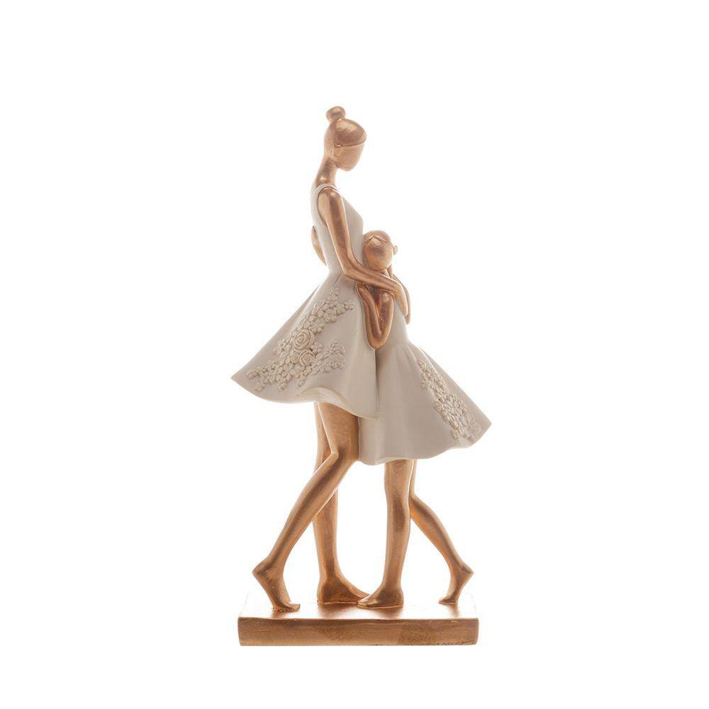 Figura Decorativa Mãe E Filha 20 X 10 X 7 Cm
