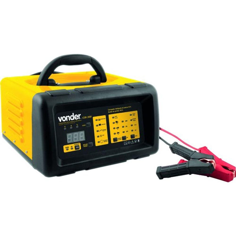 Carregador de Bateria 12V C/Aux e Voltímetro CIB300 220V - Vonder