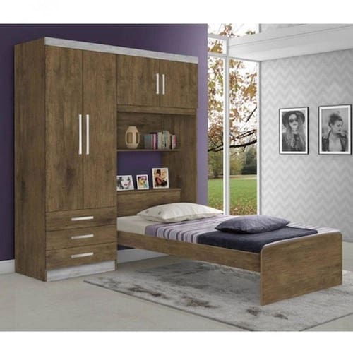 Guarda Roupa Roupeiro Solteiro 4 Portas com Cama Cancun Jequitiba/Avelã é ruim? Guarda Roupa Roupeiro Solteiro 4 Portas com Cama Cancun Jequitiba/Avelã é boa?