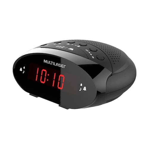 imagem-Rádio Relógio FM Digital Alarme Despertador Com Display LED Multilaser SP399