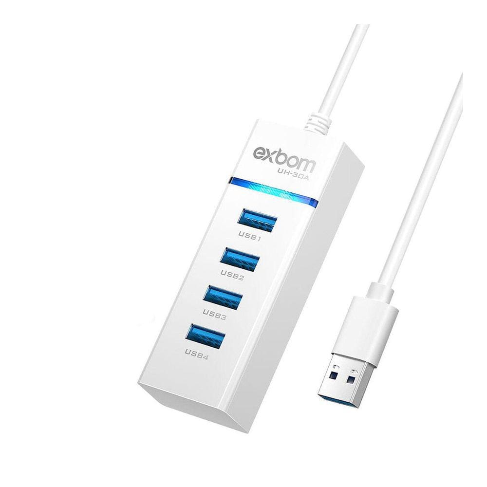 Hub Cabo Usb 3.0 Extensão 4 Portas High Speed Hd Pen Drive
