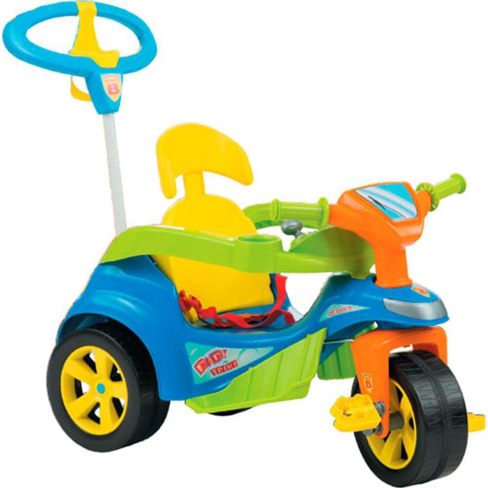 Triciclo Infantil Biemme Baby Trike Evolution - 2 em 1 - Pedal e Passeio com Aro - Azul