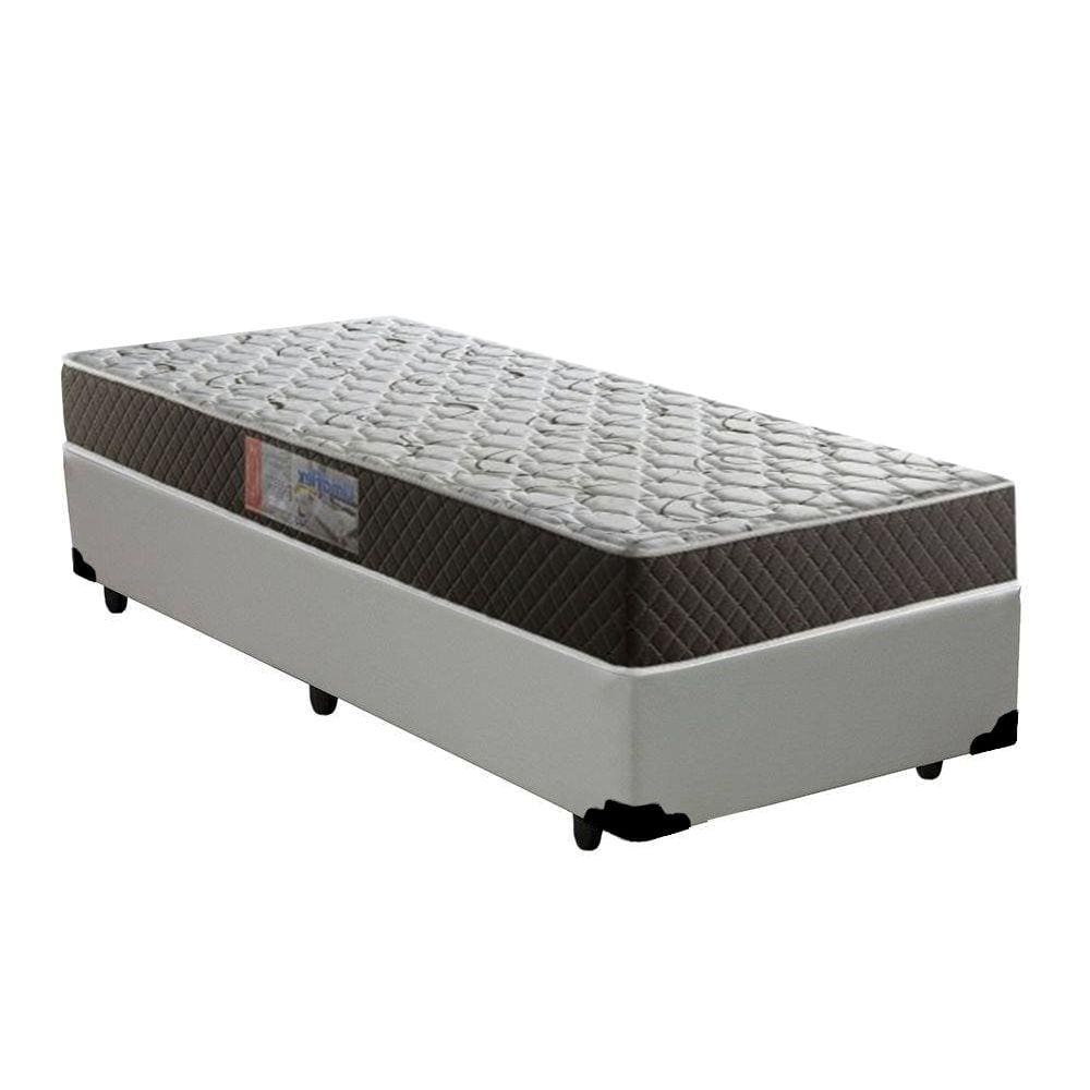 Cama Box Solteiro Colchão Mola Bonnel Acolchões + Box Sintético 64x88x188