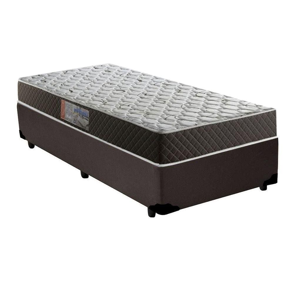 Cama Box Solteiro Colchão Mola Ensacada Acolchões + Box Sintético 64x88x188