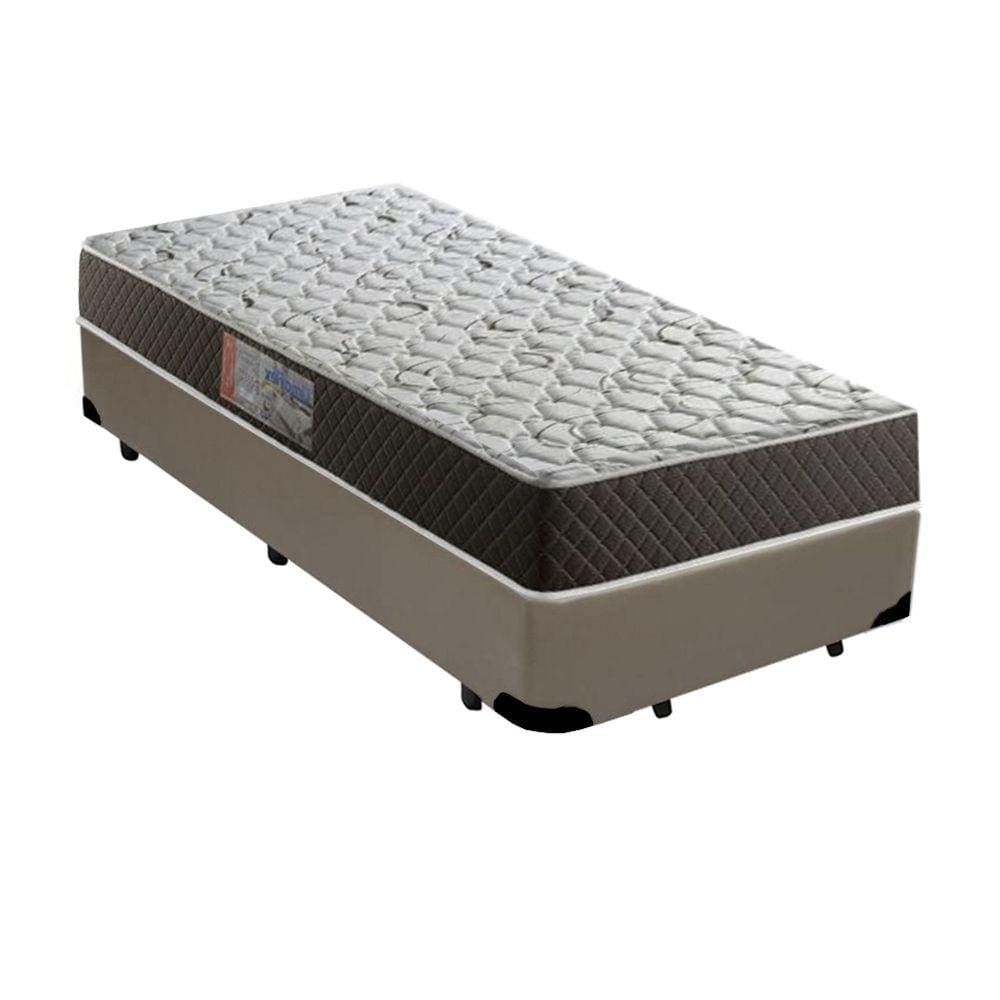 Cama Box Solteiro Colchão Mola Ensacada Acolchões + Box Sintético 64x88x188