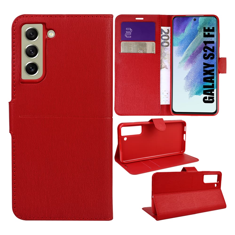 Capa Carteira Couro VERMELHA para Galaxy S21 FE G990 - Cell In Power25